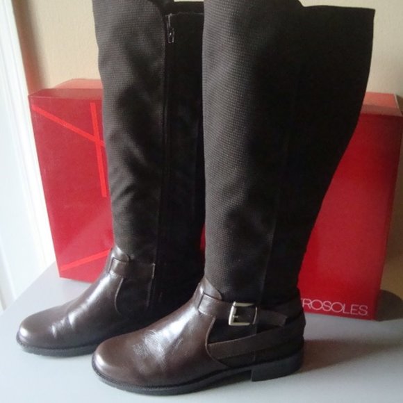 AEROSOLES Shoes - NIB Aerosoles Brown Tan Combo Riding Boots 9